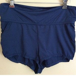 Catalina Swimwear Women's Swim Shorts Navy Blue Size M Ruched Sides